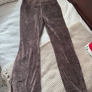TNA Chocolate velour flare pants